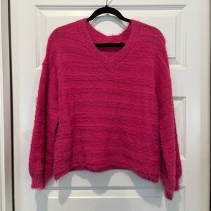 Paper Heart cozy Pink V-Neck Sweater
